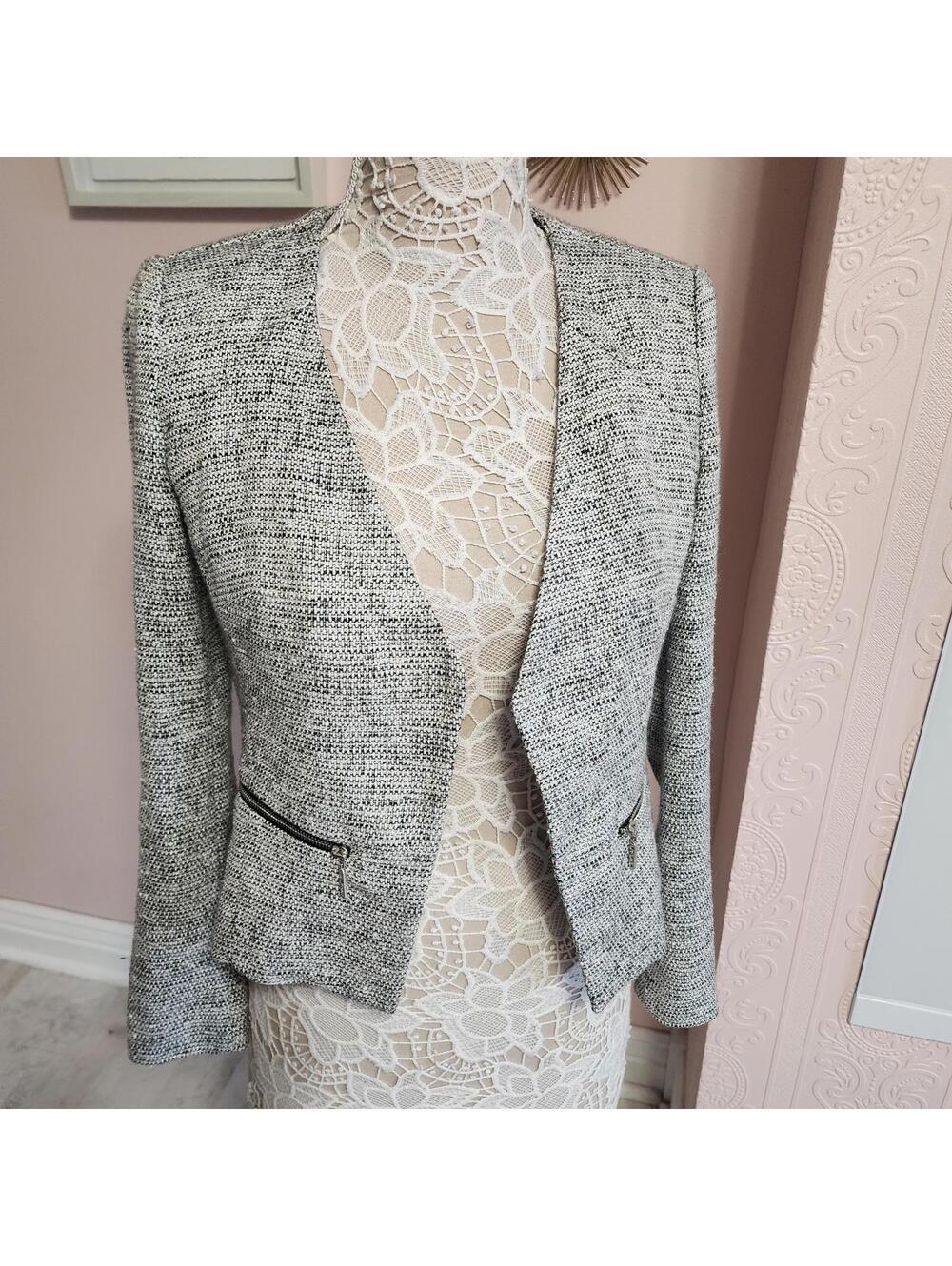 LKNW White House Black House tweed open blazer jacket sparkle 2 light weight